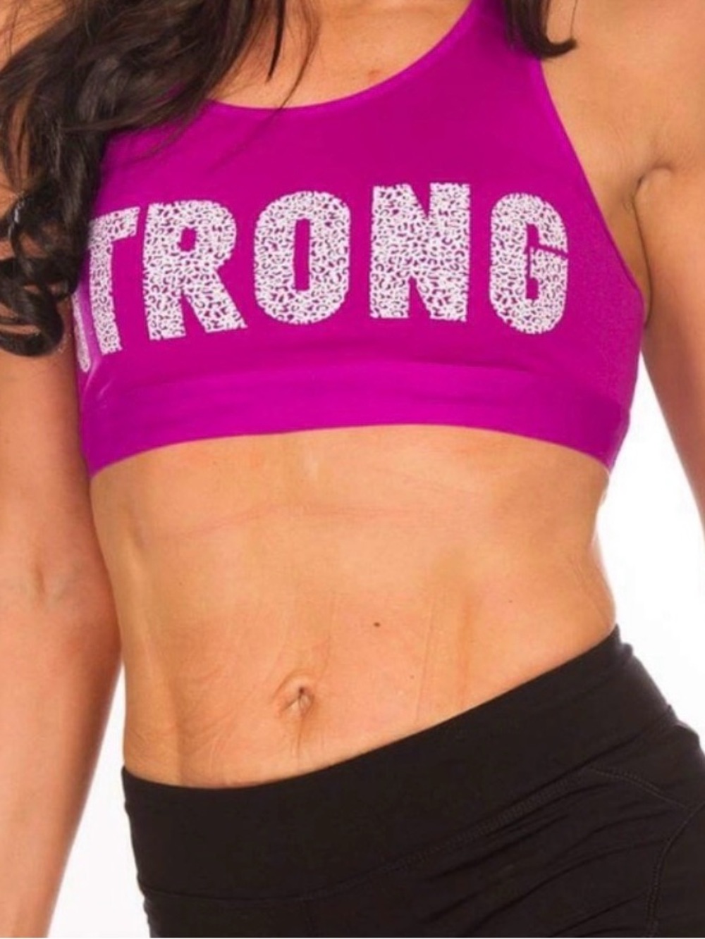 Old Navy Active  Purple "STRONG" Go Dry Sports Bra Women's Small